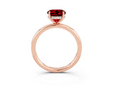 Rose gold Round Cut Ruby Solitaire Ring with Thin Band and Four-Prong Setting_15