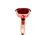Rose gold Round Cut Ruby Solitaire Ring with Thin Band and Prong Setting_17