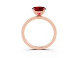 Rose gold Round Cut Ruby Solitaire Ring with Thin Band and Prong Setting_27