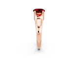 Rose gold Round Cut Ruby Solitaire Ring with Wide Band and Prong Setting_2