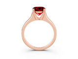 Rose gold Round Cut Ruby Solitaire Ring with Wide Band and Prong Setting_3