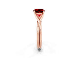 Rose gold Round Cut Ruby Solitaire Twist Band Prong Setting Ring_38