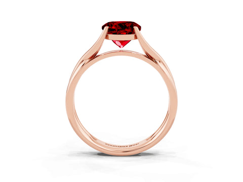 Rose gold Round Cut Ruby Solitaire Twist Band Prong Setting Ring_39