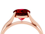 Rose gold Round Cut Ruby Solitaire Twist Band Prong Setting Ring_40