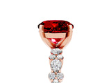 Rose gold Round Cut Ruby Solitaire with Side Stones, Pave Band, Four-Prong Setting_41