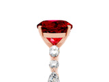 Rose gold Round Cut Ruby Solitaire with Side Stones on a Pavé Band and Four-Prong Setting_5