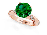 Rose gold Round Cut Solitaire Diamond Engagement Ring with Twisted Pave Band and Four-Prong Setting_1