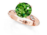 Rose gold Round Cut Solitaire Diamond Engagement Ring with Twisted Pave Band and Four-Prong Setting_1
