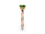 Rose gold Round Cut Solitaire Diamond Engagement Ring with Twisted Pave Band and Four-Prong Setting_2