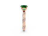 Rose gold Round Cut Solitaire Diamond Engagement Ring with Twisted Pave Band and Four-Prong Setting_2