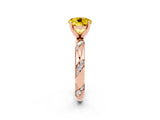 Rose gold Round Cut Solitaire Diamond Engagement Ring with Twisted Pave Band and Four-Prong Setting_2