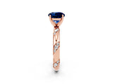 Rose gold Round Cut Solitaire Diamond Engagement Ring with Twisted Pave Band and Four-Prong Setting_2