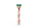 Rose gold Round Cut Solitaire Diamond Engagement Ring with Twisted Pave Band and Four-Prong Setting_2