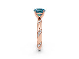 Rose gold Round Cut Solitaire Diamond Engagement Ring with Twisted Pave Band and Four-Prong Setting_2