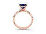Rose gold Round Cut Solitaire Diamond Engagement Ring with Twisted Pave Band and Four-Prong Setting_3