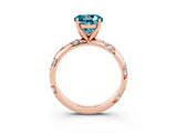 Rose gold Round Cut Solitaire Diamond Engagement Ring with Twisted Pave Band and Four-Prong Setting_3