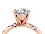 Rose gold Round Cut Solitaire Diamond Engagement Ring with Twisted Pave Band and Four-Prong Setting_4