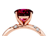 Rose gold Round Cut Solitaire Diamond Engagement Ring with Twisted Pave Band and Four-Prong Setting_4