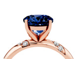 Rose gold Round Cut Solitaire Diamond Engagement Ring with Twisted Pave Band and Four-Prong Setting_4