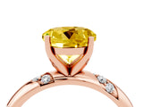 Rose gold Round Cut Solitaire Diamond Engagement Ring with Twisted Pave Band and Four-Prong Setting_4
