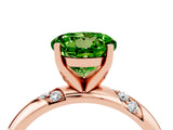 Rose gold Round Cut Solitaire Diamond Engagement Ring with Twisted Pave Band and Four-Prong Setting_4