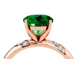 Rose gold Round Cut Solitaire Diamond Engagement Ring with Twisted Pave Band and Four-Prong Setting_4