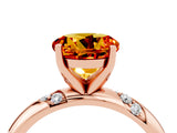 Rose gold Round Cut Solitaire Diamond Engagement Ring with Twisted Pave Band and Four-Prong Setting_4