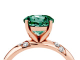Rose gold Round Cut Solitaire Diamond Engagement Ring with Twisted Pave Band and Four-Prong Setting_4