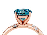 Rose gold Round Cut Solitaire Diamond Engagement Ring with Twisted Pave Band and Four-Prong Setting_4