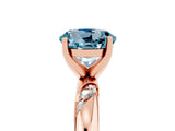 Rose gold Round Cut Solitaire Diamond Engagement Ring with Twisted Pave Band and Four-Prong Setting_5