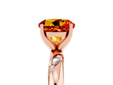 Rose gold Round Cut Solitaire Diamond Engagement Ring with Twisted Pave Band and Four-Prong Setting_5
