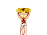 Rose gold Round Cut Solitaire Diamond Engagement Ring with Twisted Pave Band and Four-Prong Setting_5
