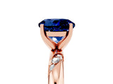 Rose gold Round Cut Solitaire Diamond Engagement Ring with Twisted Pave Band and Four-Prong Setting_5