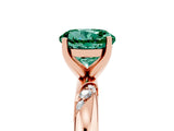 Rose gold Round Cut Solitaire Diamond Engagement Ring with Twisted Pave Band and Four-Prong Setting_5