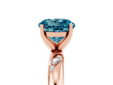 Rose gold Round Cut Solitaire Diamond Engagement Ring with Twisted Pave Band and Four-Prong Setting_5