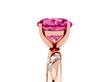 Rose gold Round Cut Solitaire Diamond Engagement Ring with Twisted Pave Band and Four-Prong Setting_5