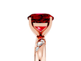 Rose gold Round Cut Solitaire Diamond Engagement Ring with Twisted Pave Band and Four-Prong Setting_5