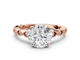 Rose gold Round Cut Solitaire Diamond Ring with Infinity Twist Band and Four-Prong Setting_25