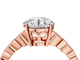 Rose gold Round Cut Solitaire Diamond Ring with Infinity Twist Band and Four-Prong Setting_29