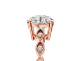 Rose gold Round Cut Solitaire Diamond Ring with Infinity Twist Band and Four-Prong Setting_30