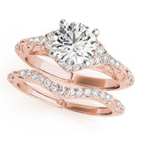 Rose gold Fancy Pink Asscher Cut Diamond Solitaire Ring with Hidden Halo and Pavé Band