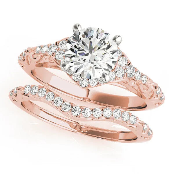Rose gold Fancy Yellow Asscher Cut Diamond Solitaire Ring with Hidden Halo and Pavé Band
