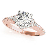 Rose gold Fancy Yellow Asscher Cut Diamond Solitaire Ring with Hidden Halo and Pavé Band