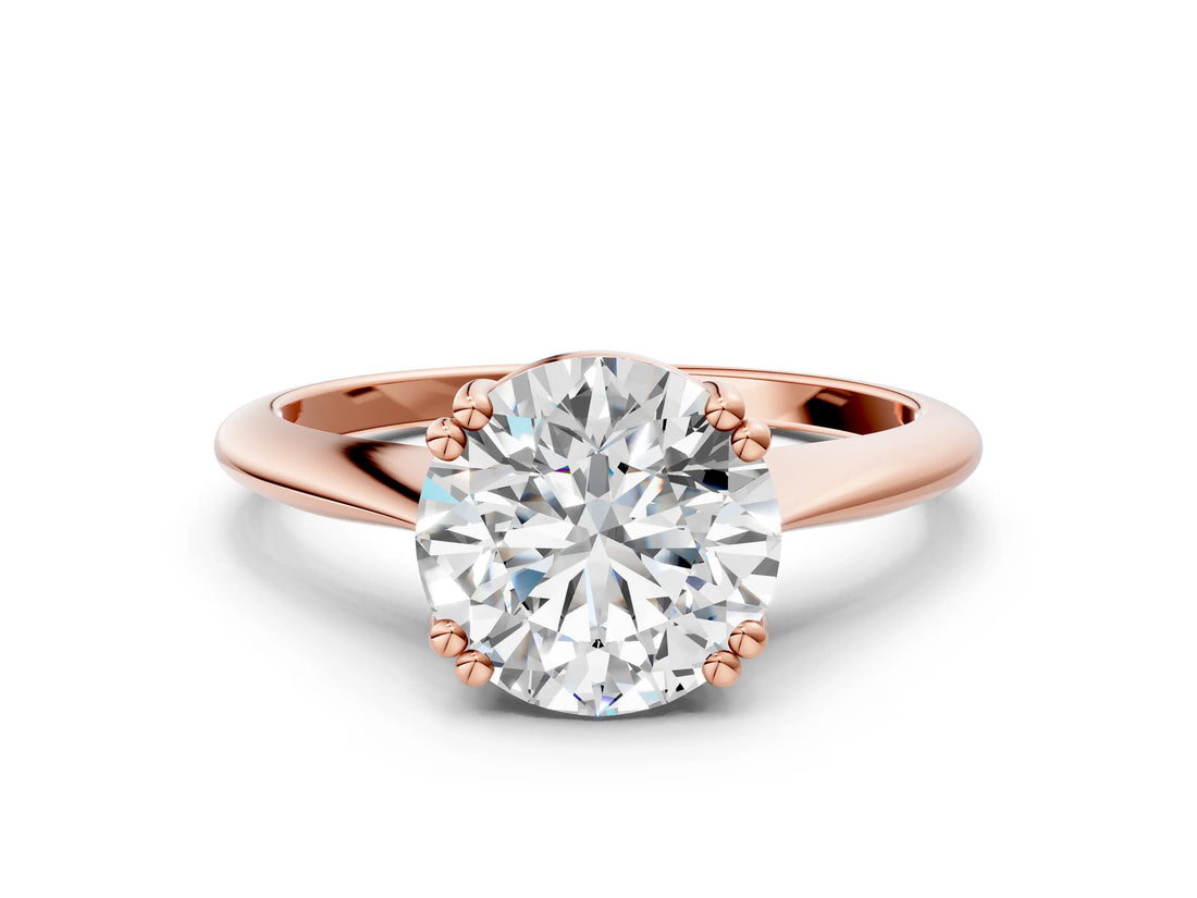 Rose gold Round Cut Solitaire Diamond Ring with Six-Prong Setting and Classic Band_12