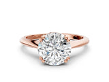Rose gold Round Cut Solitaire Diamond Ring with Six-Prong Setting and Classic Band_12