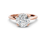 Rose gold Round Cut Solitaire Diamond Ring with Six-Prong Setting and Classic Band_3