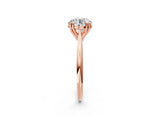 Rose gold Round Cut Solitaire Diamond Ring with Six-Prong Setting and Classic Band_5