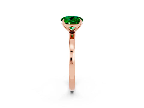 Rose gold Round Cut Solitaire Diamond Ring with Thin Band and Four-Prong Setting_2