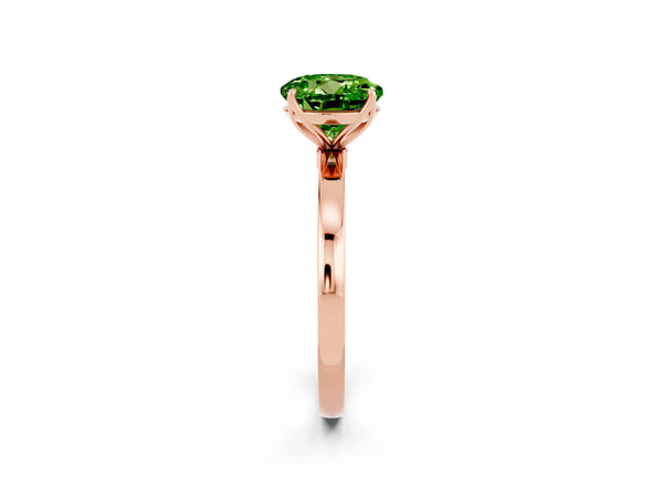 Rose gold Round Cut Solitaire Diamond Ring with Thin Band and Four-Prong Setting