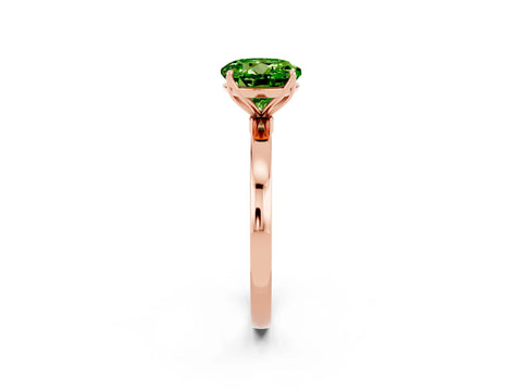 Rose gold Round Cut Solitaire Diamond Ring with Thin Band and Four-Prong Setting_2